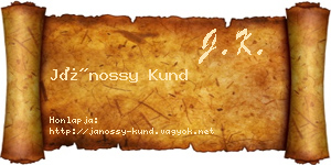 Jánossy Kund névjegykártya